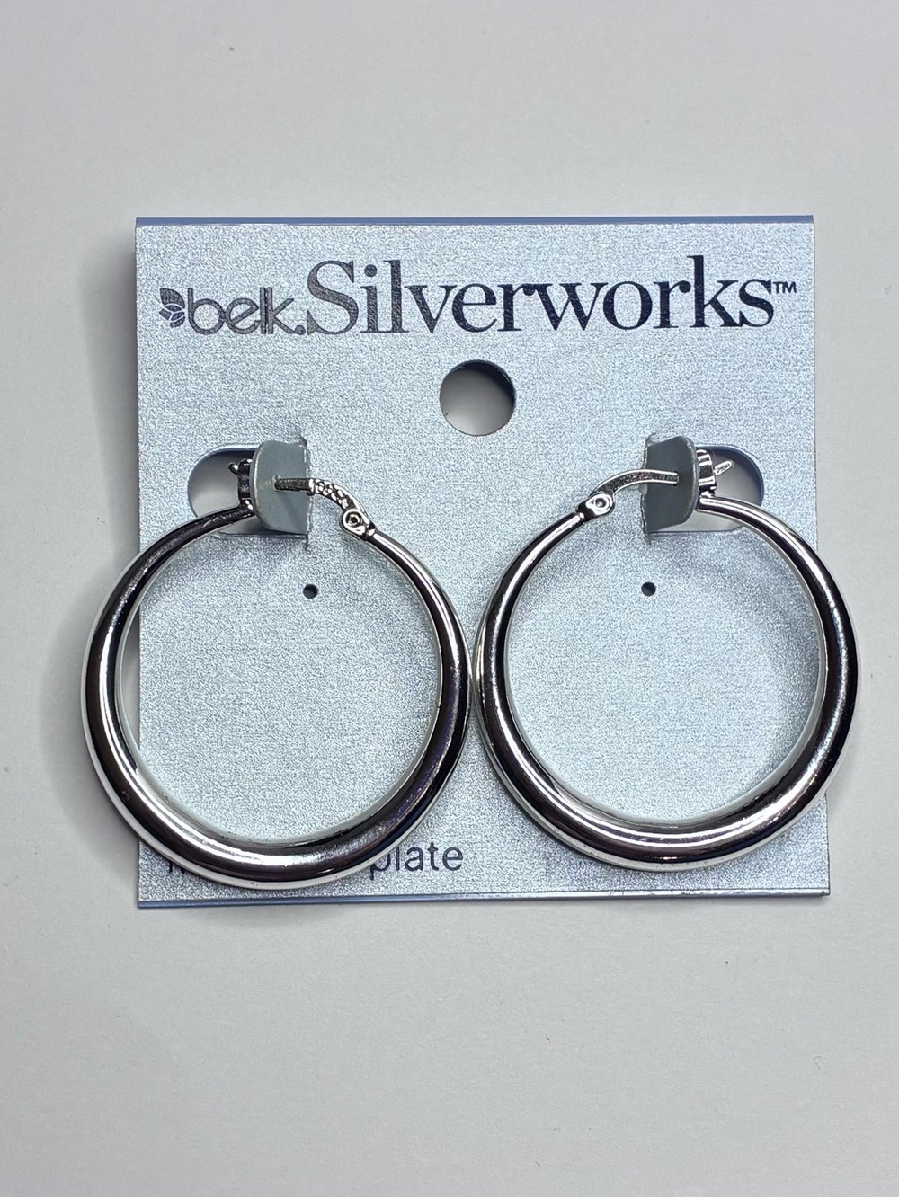 New Women's Belk Silverworks Fine Silver Plated Hoop Earrings Casual Jewelry